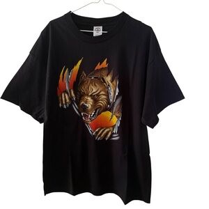 Vintage Pit Bull T Shirt Black Claw Mark Biker 00s Y2K Rude Edgy